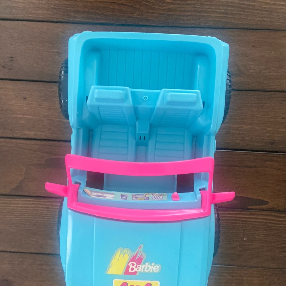 Vtg 1994 Barbie Jeep 4x4 Beach Cruiser Dune Buggy Blue Pink Truck Vehicle Car - Picture 9 of 14